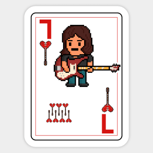 Pixelrockstars Seven of Hearts Playing Card Sticker